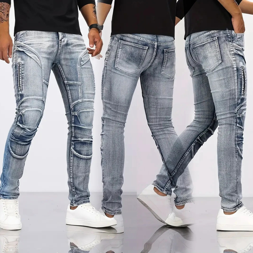 2025 Jeans Mens Small Straight Leg Denim n Pants Slim Fit Hole Long High Street Classic Quality 260608
