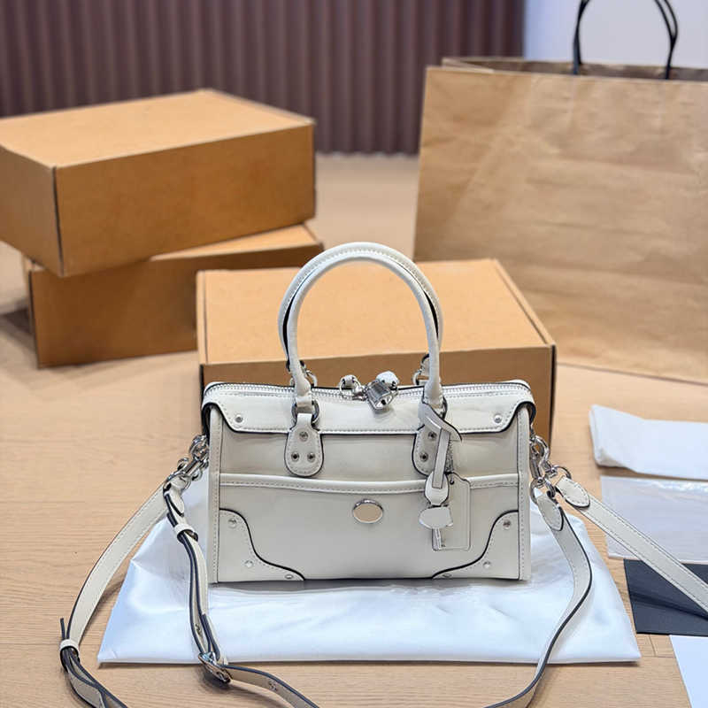 Vintage Rivet Leather Satchel Bag Fashion Key Rhyder 24 Motorcycle Bags Y2k Women Crossbody Designer Bags Top Handle Bag Purse 260613