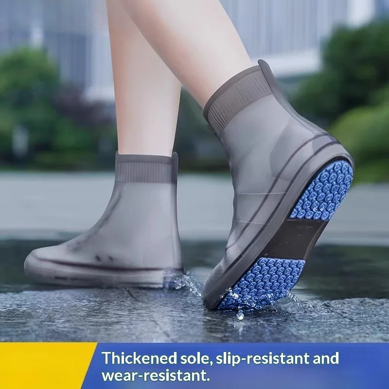 Rain boots waterproof shoe covers nonslip thickened wearresistant for outdoor wear rain boot foot 260608