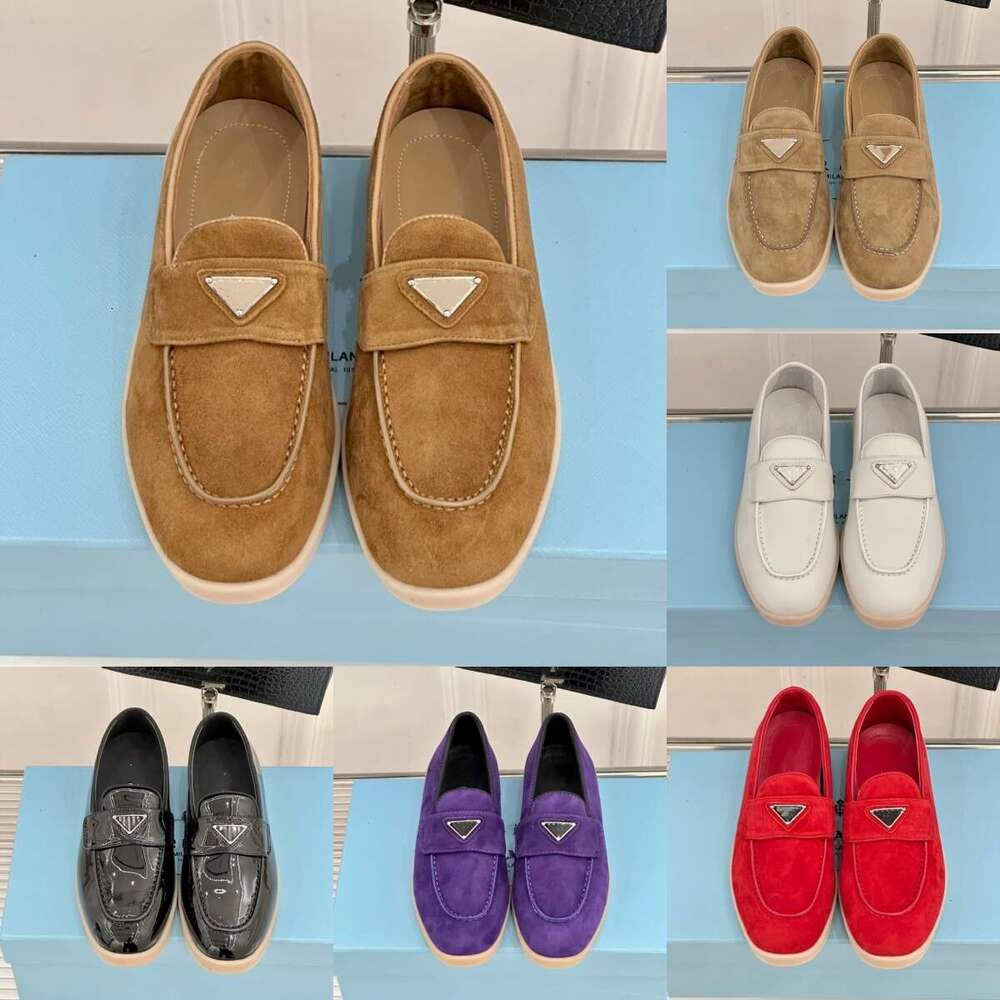 dhgate brown black white Designer loafer woman mens dress casual flat shoe luxury Retro Fashion classic gym shoes sneaker big size Suede run shoe fo