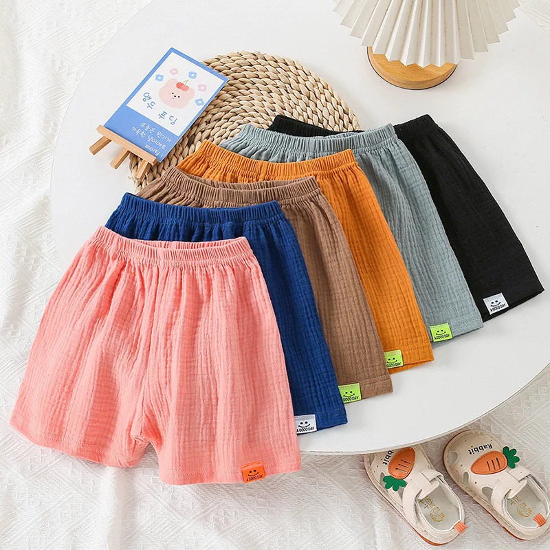 1pcs Pure Cotton Summer Kids Shorts Girl Solid Color Short Baby Casual Pant Children Short Pant Boy Sport Clothing Outwear 260612
