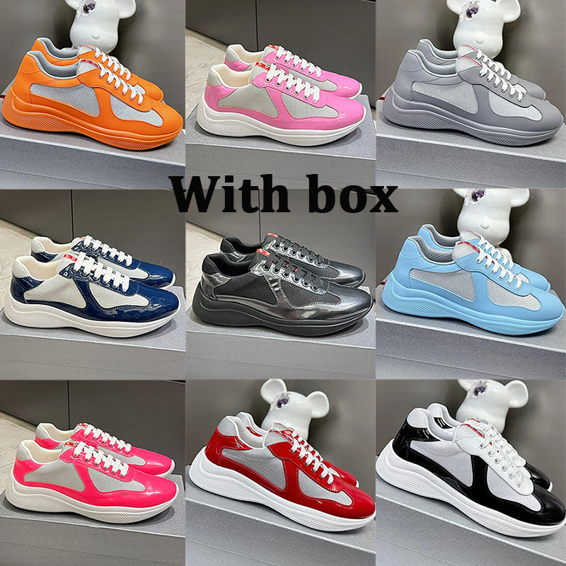 Designer Casual shoes low red Sneakers Luxury Trainers Americas Cup Men Women sneaker Rubber Fabric Outdoor Comfortable shoes Walking shoes big size