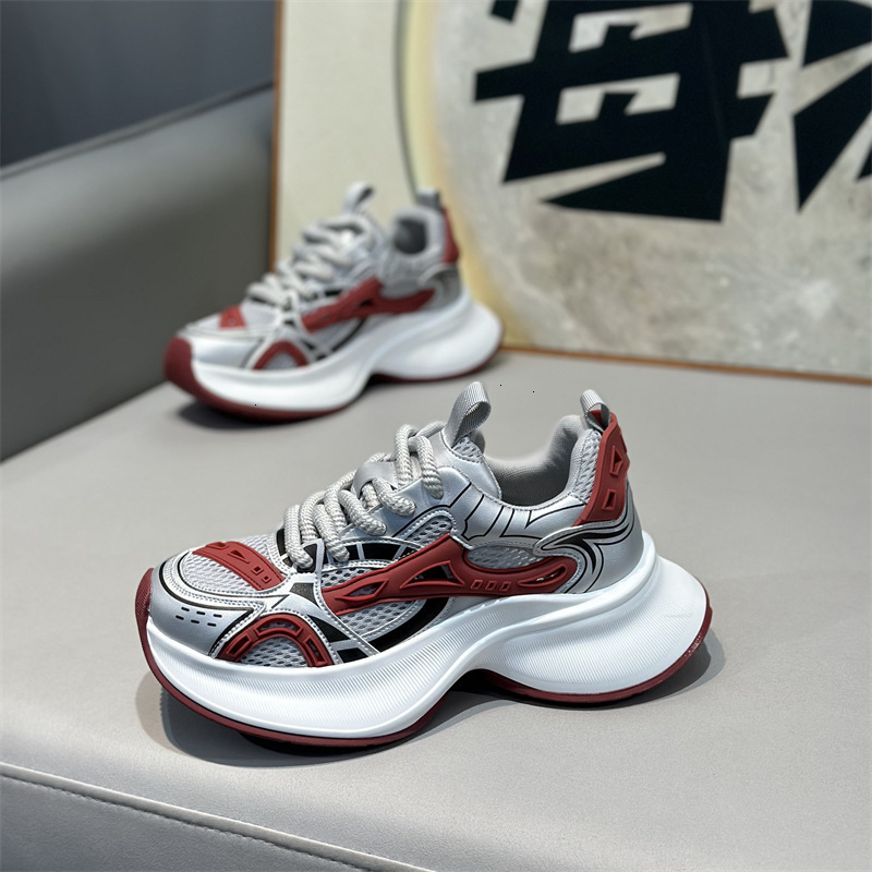 Designer Shoes Mesh Breathable Thick-Soled Sports Casual Fashion Height-Increasing Dad Comfortable Lace-Up Mens Shoes