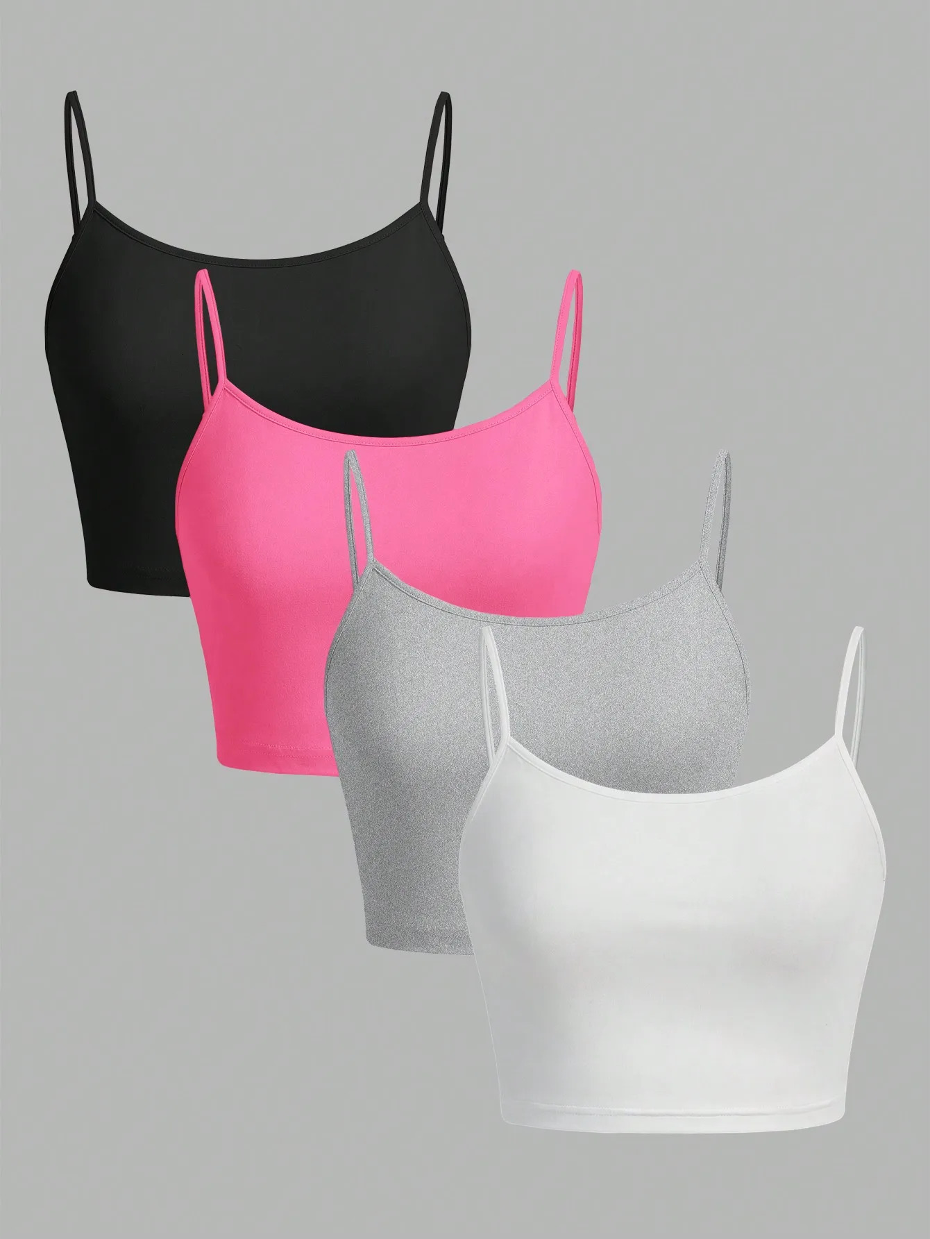4 pieces Womens sexy summer vest Tank tops solid color adjustable comfortable soft girl s Ladies Cropped Vest Crop 260613