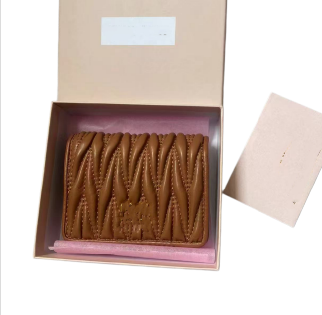 2026 new fashion Card Holders caviar woman mini wallet Designer pure color genuine leather Pebble texture luxury Black wallet 006