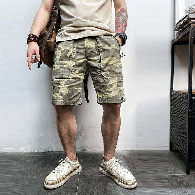 Summer New Casual Classic Multi-pocket Camouflage Cotton Joggers Cargo Men Outwear Fashion Vintage Twill Shorts Male 26Y0613