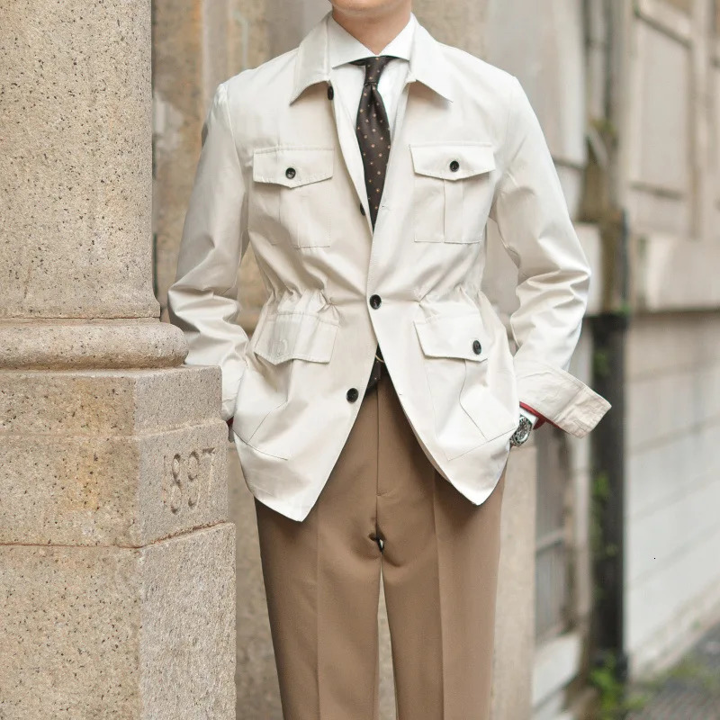 Mens British-American Safari Jacket - Cotton Blend Vintage Casual Style Casual Style / Urban Outdoor / Gentleman Wear 260612