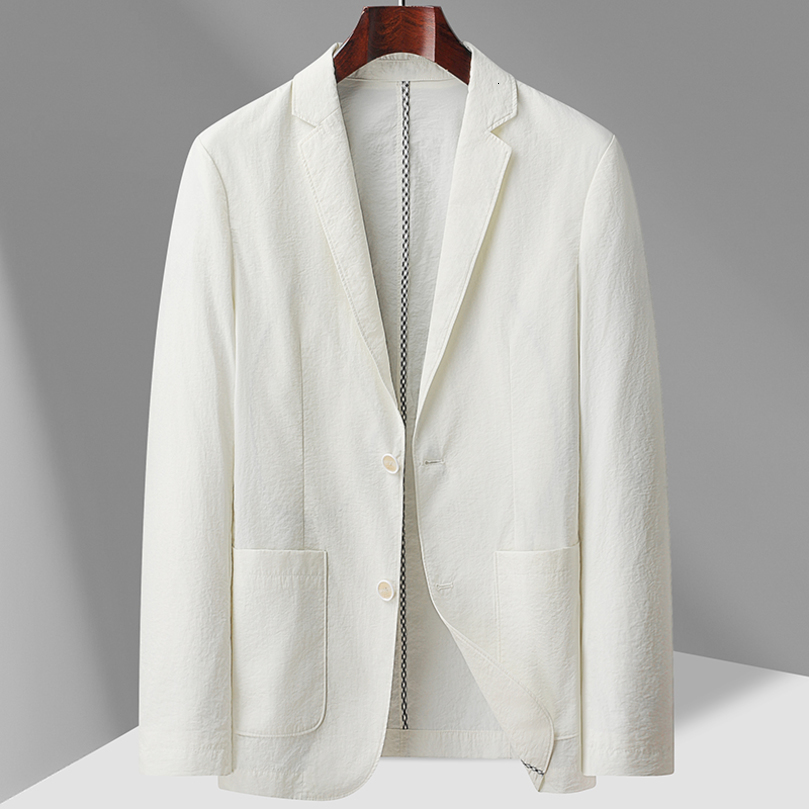Summer thin suit mens jacket fashion handsome casual highgrade sense of light y single west sunprotective cl 260611