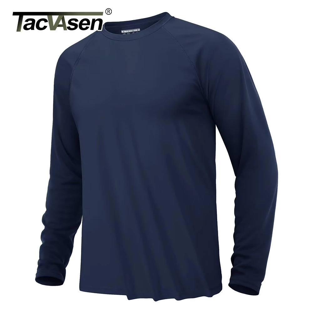 TACVASEN UV Shirt Mens O-Neck Long Sleeve UPF 50 Sun Protection T-Shirt Quick Dry Sports Tee Hiking Fishing Outdoors Pullovers 260612