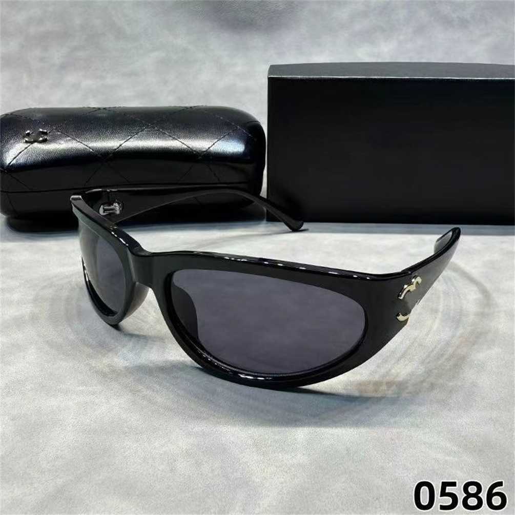New 2026 Headband Curved Sunglasses Same Style Fashion Sunglasses Protection High-end 0586 Sunglasses