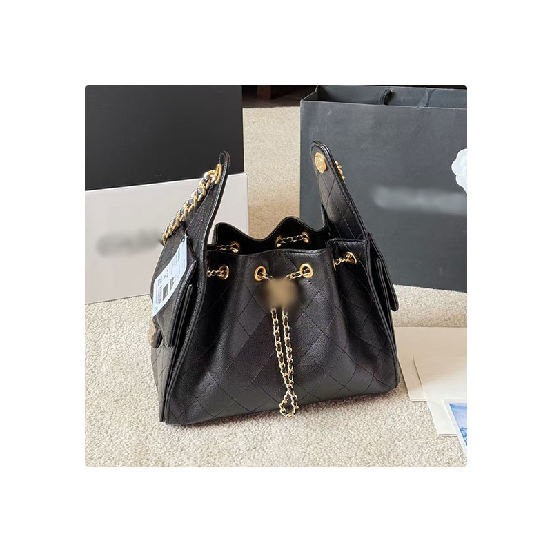 Genuine leather large-capacity houndstooth chain crossbody bag, elegant and versatile shoulder bag/hip bag. Large size: 25*20 cm. Small size: 22*18