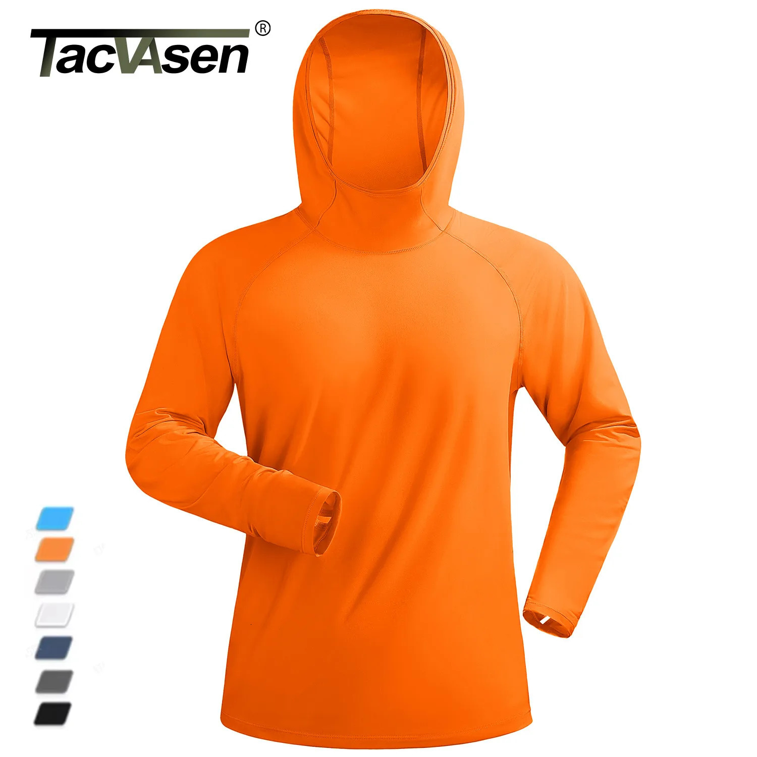 TACVASEN Mens UPF 50 T-shirts Quick Dry Hoodie Long Sleeve Rash Guard Sun Protection SPF Quick Dry Hiking Swim Fishing Shirt 260612
