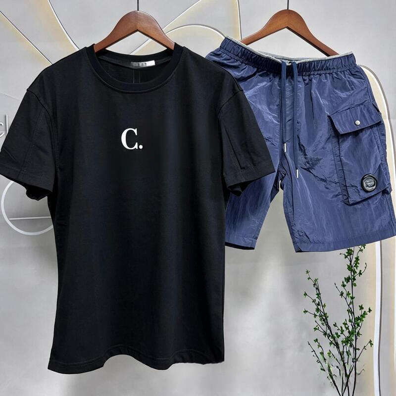 Designer Tshirt Cpcompanyyyy Conpany Monterex Tracksuit European American Mens Womens Loose Workwear Sports Short-sleeve Shorts Kids Tracksuit Men