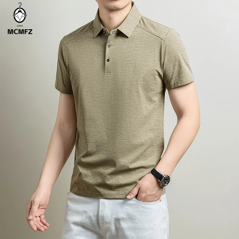 Mens Lightweight Polo Shirt Short Sleeve Breathable Fabric Tops For Men Business Outings Work And Daily Casual Style 260527