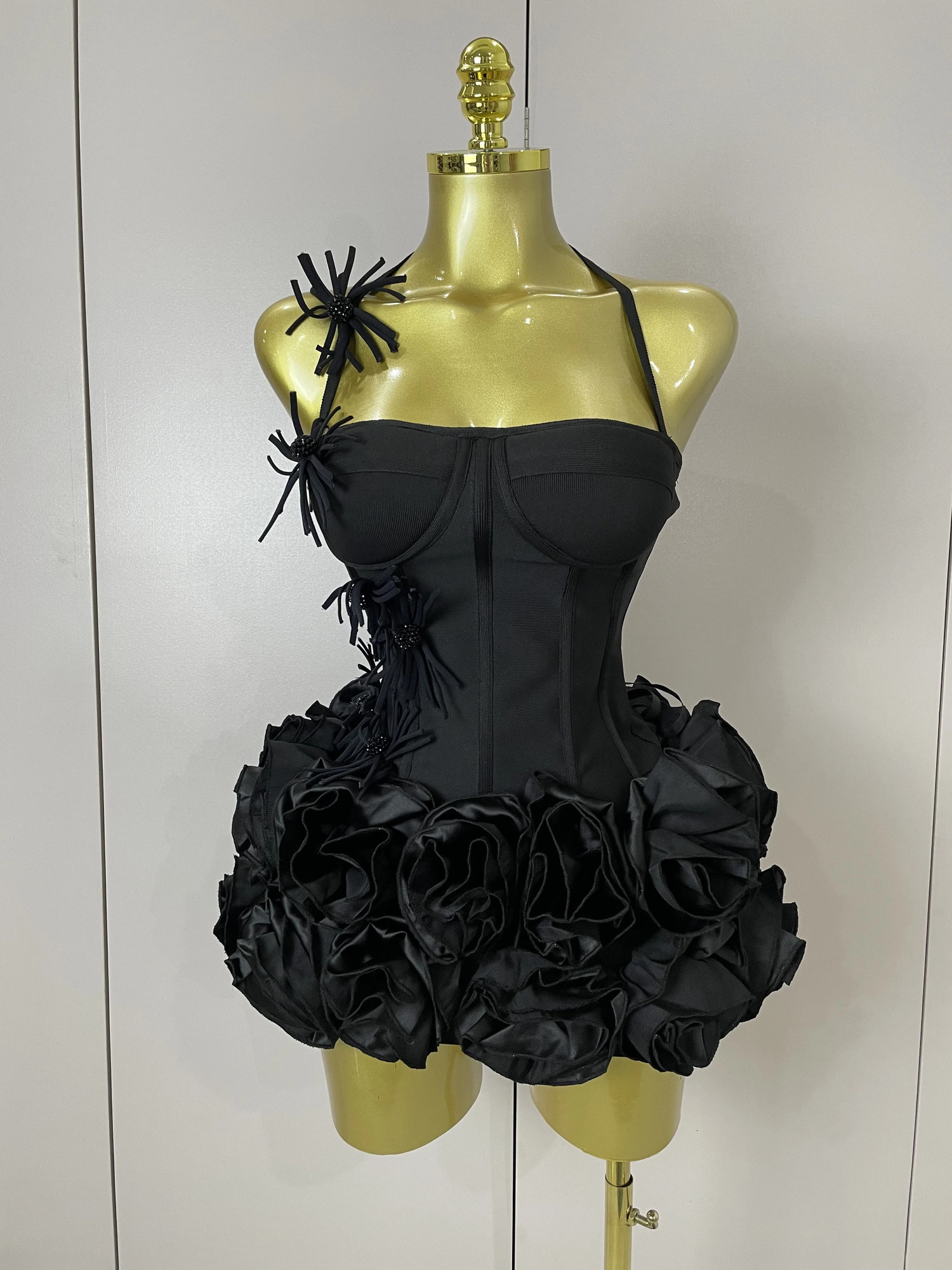 Women Sexy Halter Prom Gown Celebrity Club Two Piece Set Cocktail Elegant Fashion Birthday Party Red Black Bandage Outfit 260612