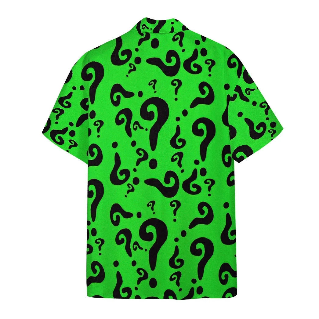 Abstract Art Question Mark Print Mens Short Sleeve Shirt Hawaiian Fashion Lapel Top Large Size Casual Shir 260611
