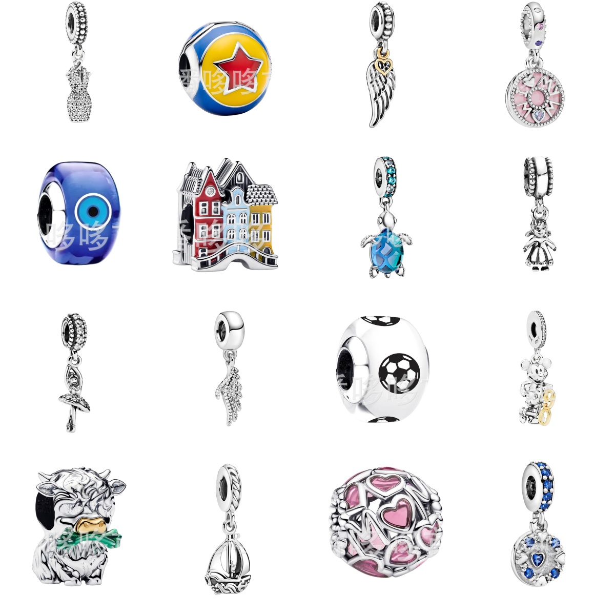 NEW Luxury Designer Jewelry angel wings Charms 925 Silver Football Glass Animals pendant Beads Fit Bracelet Bangle Necklace Women Party boys girls G