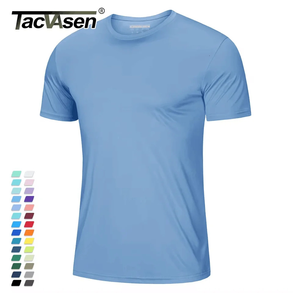 TACVASEN UPF 50 Soft Summer T-shirts Mens Anti-UV Skin Sun Protection Performance Shirts Gym Sports Casual Fishing Tee Tops 260612