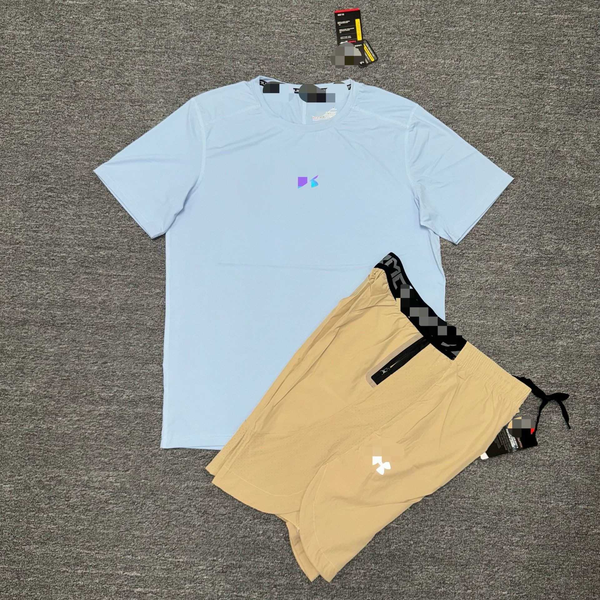 Set 2026 Mens Summer Sports Running Fitness Short-Sleeve T-Shirt with Round Neck and Ice Silk Fabric High Elasticity and Breathability L260612