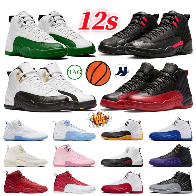 With Box 12s basketball shoes j12 Designer shoes 12 Bloodline Taxi Cherry Playoffs Pearl Pink Blueberry Wolf Grey Flu Game men Trainers women Sneake