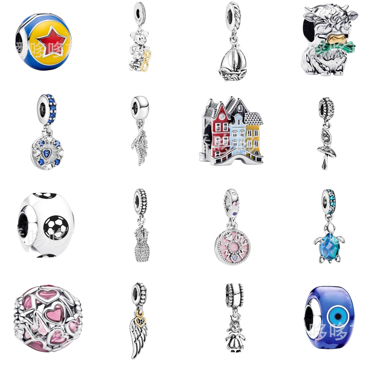 NEW 2026 Luxury Jewelry Charms 925 Silver Football Glass Animals gold pendant Beads Fit Bracelet Bangle Necklace Women Designer Party birthday Gifts