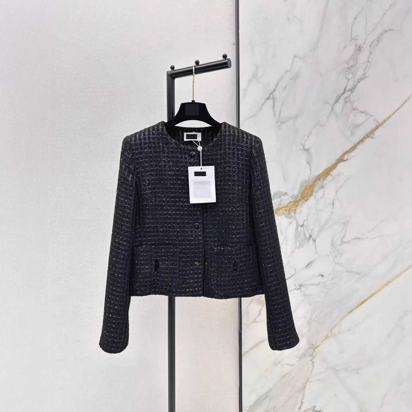 Women's Jackets Designer 26 Early Spring Women's Textured Exquisite Woven Tweed Jacket