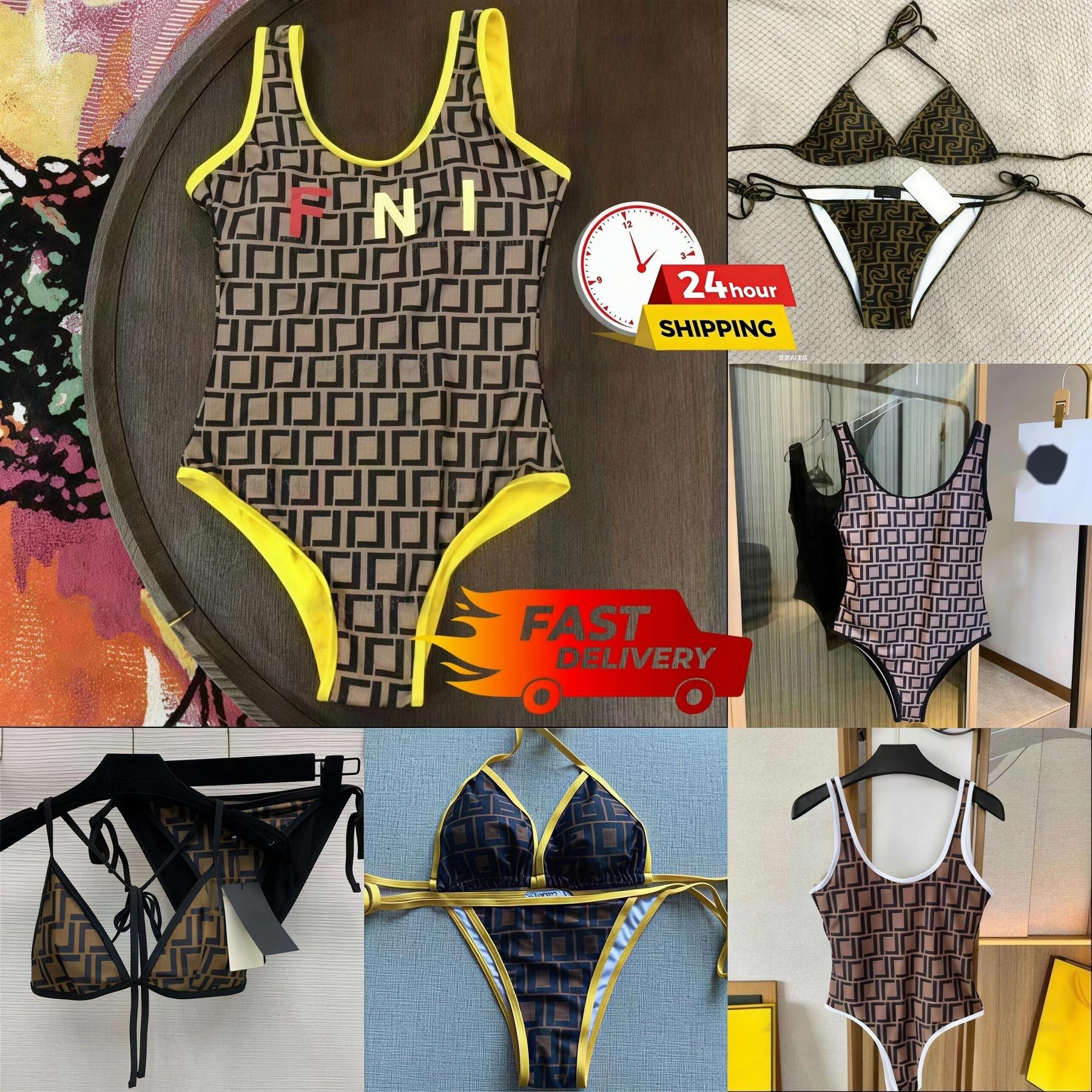 Women Bikinis Contrast Trimmed Swimsuit Geometric Designer Swim Sets Beach One Piece Bathing Suit Womens Swimwear Crop Tops Bikini S-XL 001