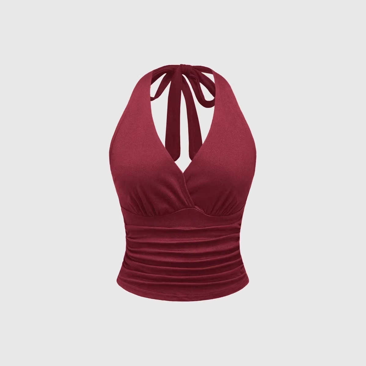 2026 New Style Halter Neck Sexy Solid Color Versatile Casual Slimming Sleeveless Tank Top for Women Summer Outerwear L260612