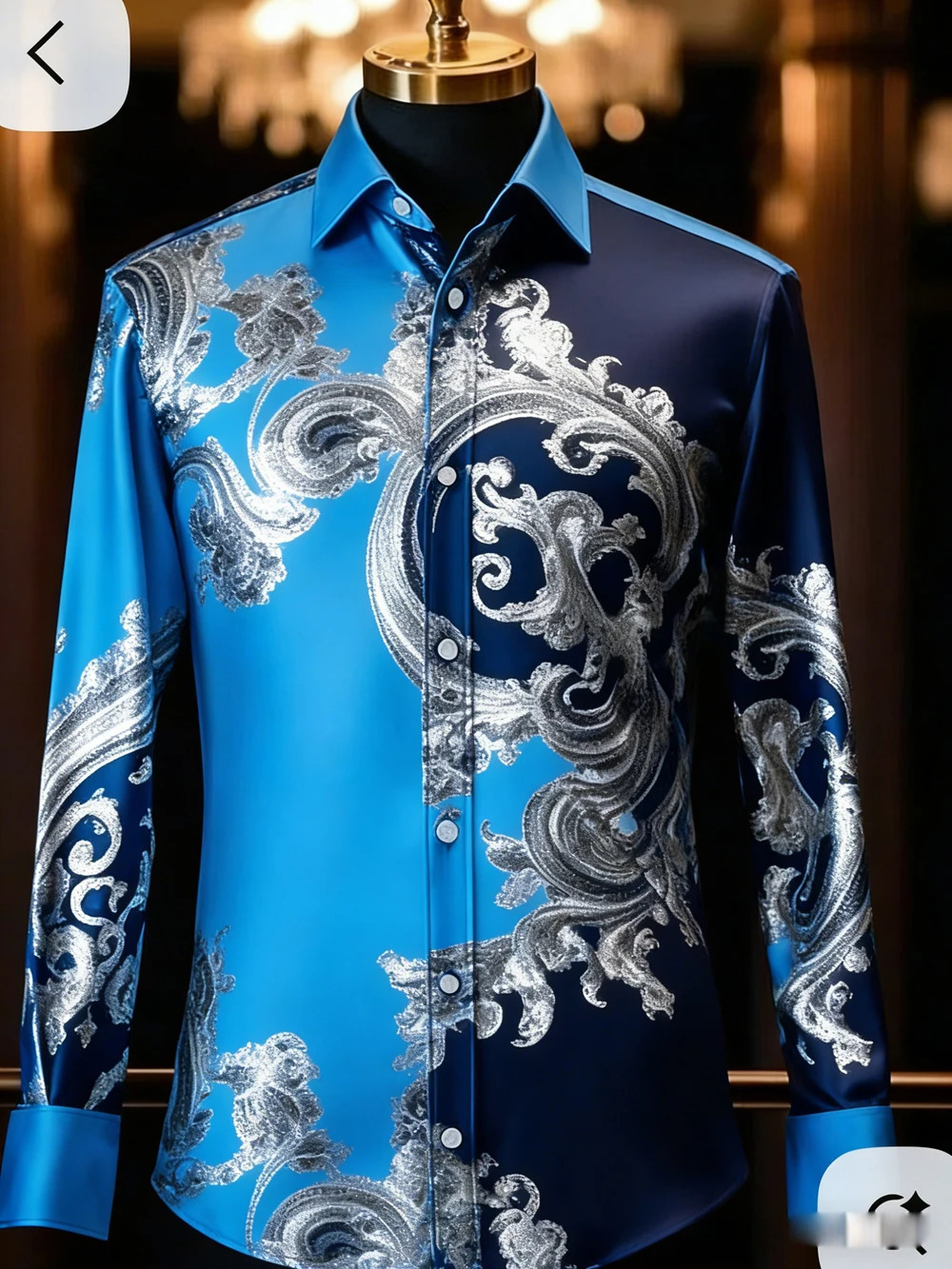 Mens spring and summer highend longsleeved shirt French rattan highdefinition 3D printed ner clothes for men 260609BANJIA