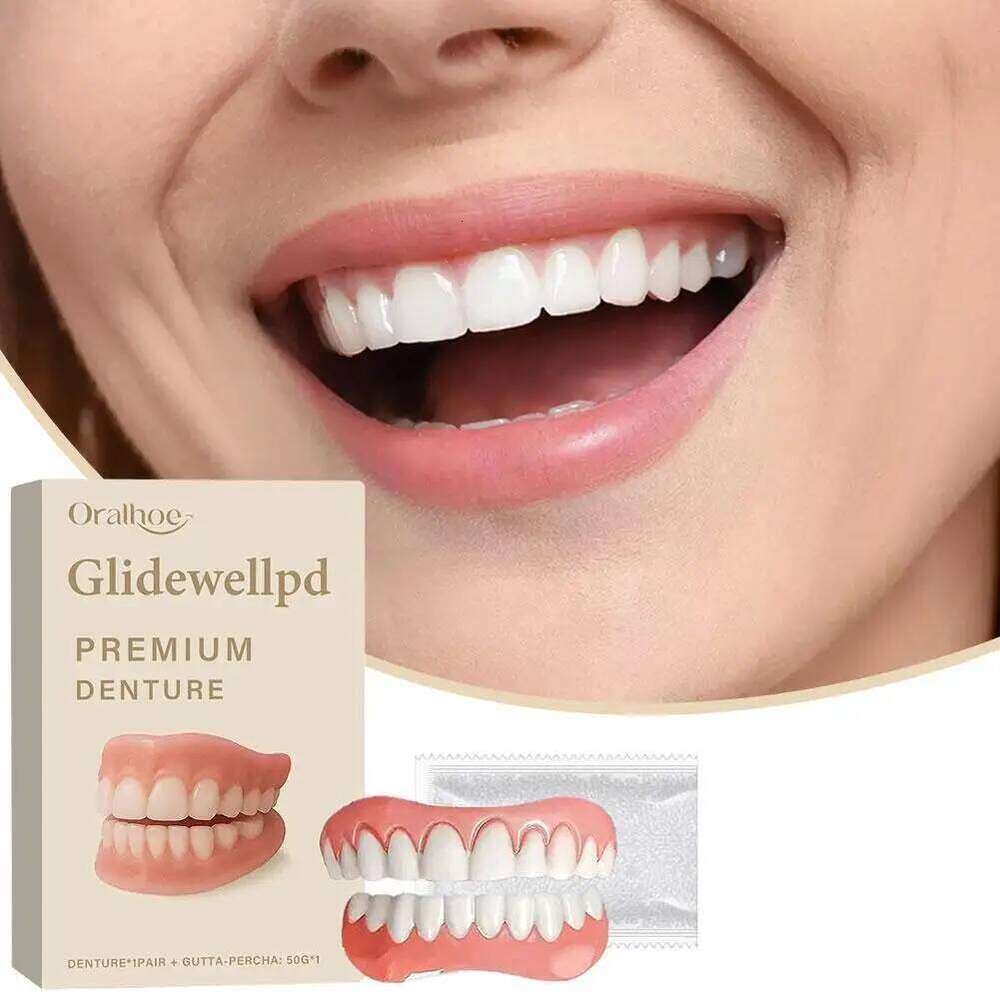 Reusable Denture Set for Aesthetic Smile Enhancement Soft Comfortable Food Grade Silicone Teeth Cover Easy Clean Long Term Use