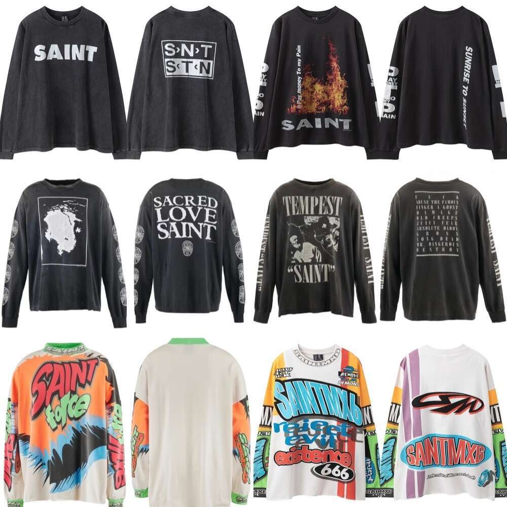 Saint Michael hoodies for men designer hoody women pullover graphic hoodie fashion tech fleece high quality washed distressed sweatshirt retro br-image-971467250