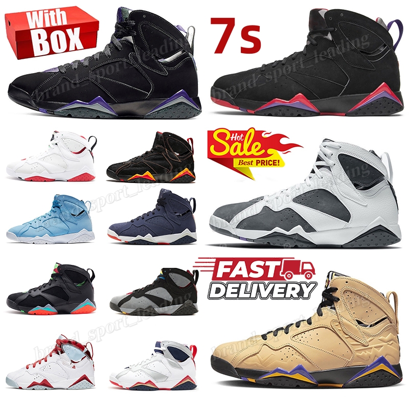 7s 7 with og box Basketball Shoes Designer shoes Raptors Afrobeats Flint Pantone Patent Leather Citrus sneakers trainers sports Size 40-47