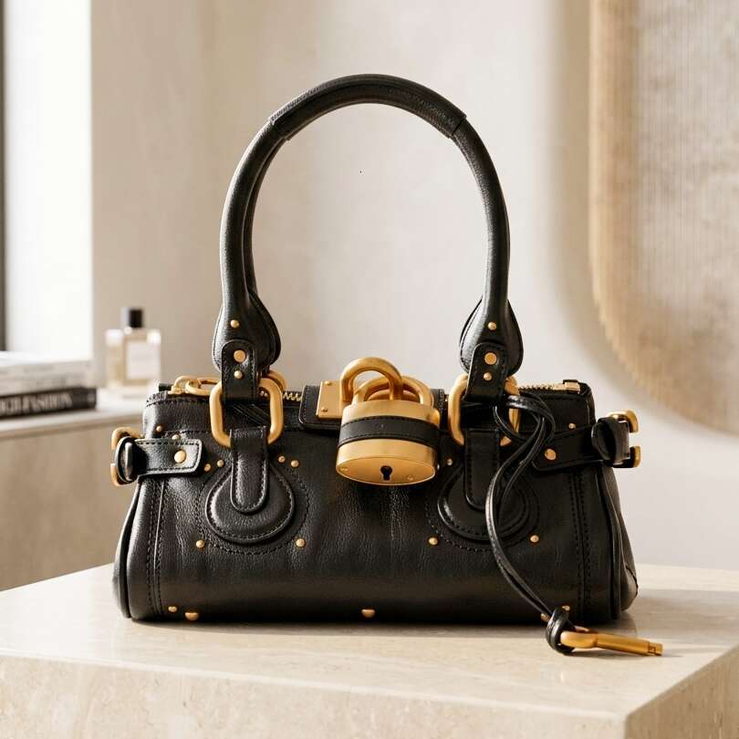 Vintage Paddington Bag Designer Handbag With Lock Womens Top handle Bag 11 quality Luxury Cowhide Leather Tote Bag Cool Girl Clutch Crossbody Should