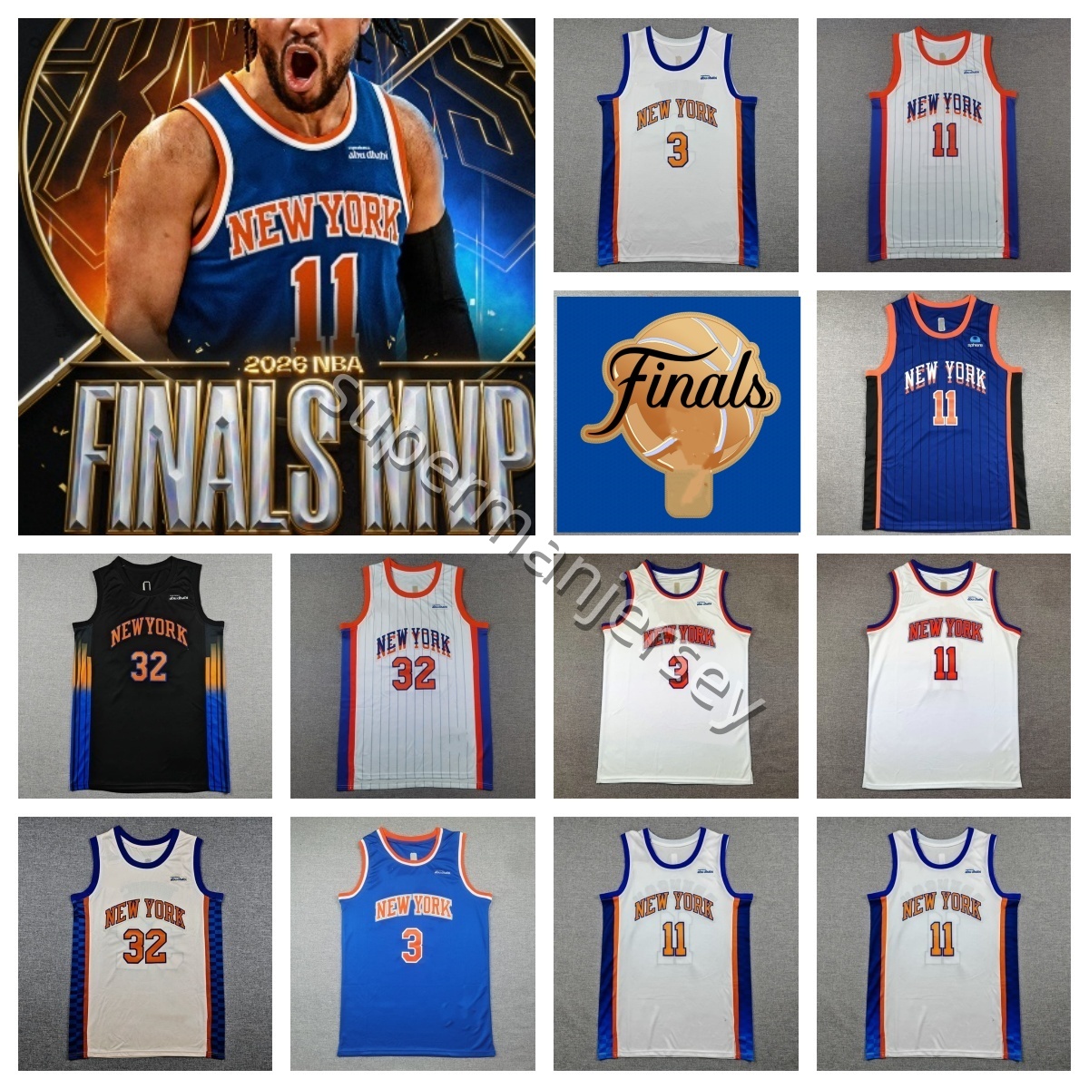 New Yorksss Knicks CHAMPIONS Basketball Jersey Josh Hart Jalen Brunson Miles McBride OG Anunoby Patrick Ewing Robinson Finals mvp Karl-Anthony Town