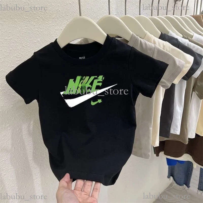 Childrens Pure Cotton Short Sleeved Designer Kids T Shirt Luxury Girls Tee Top Boys T-shirts Black Tees For Child Baby Clothing White Tshirts 01