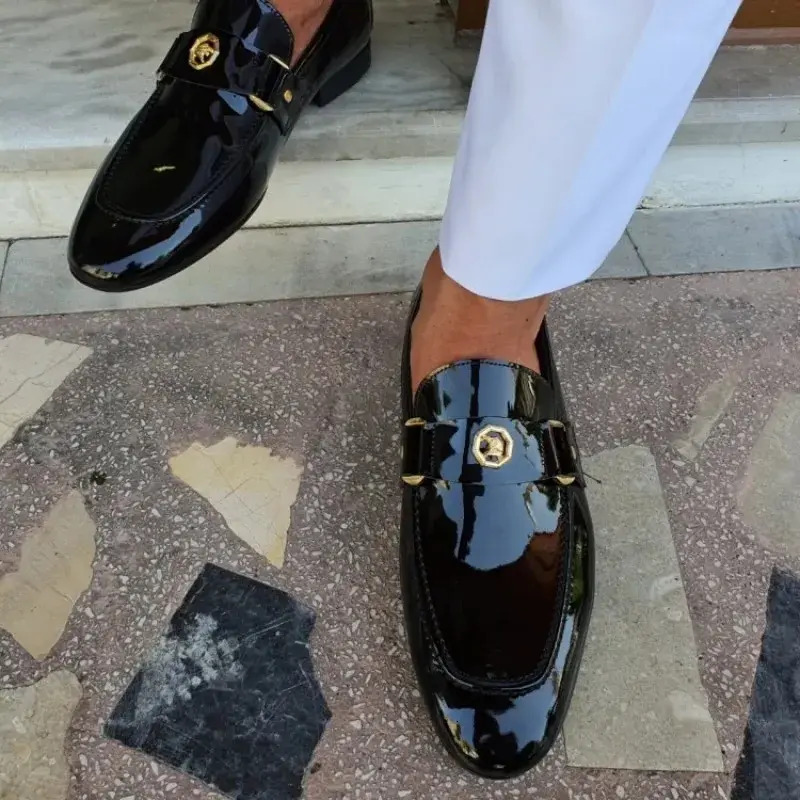 2026 New New Designer Shoe Mens Dress Black Loafers Slip On Leather Round Toe Luxury Fashion Wedding Shoes For Men Size 38 47 Free Shipping 134 Fr F