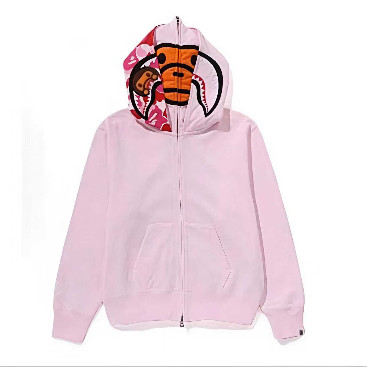 Camouflage shark double-hooded sweatshirt Milo KT monkey hooded unisex embroidered zip-up jacket T260613