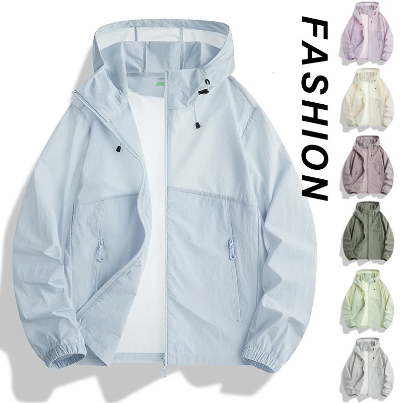 HighQuality Thin Sun Protection Clothing For Couples Ice Silk Skin Outdoor SntiUV Jacket 260609BANJIA