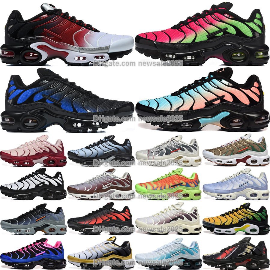 Top Plus Hommes Chaussures de course Classiques TN Designer Baskets South Beach Triple Noir Hyper Rose Volt Tuned Menthe Vert Extérieur Hommes Ba