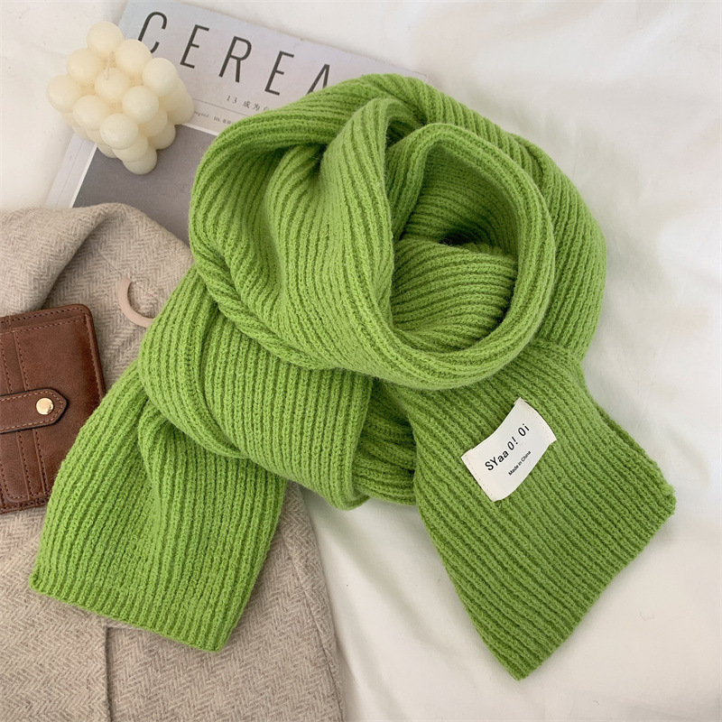 J0065 Chunky wool scarf double strand knit fluffy thick super practical for wrapping around the neck and keeping warm