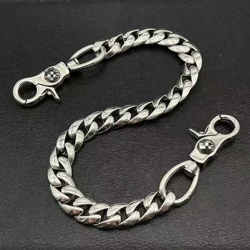 High quality Chome luxury key Ring Designer leather Keyring Fashion charm Dice Retro Cross Pendant Bag Chain Men Women Car Key Jewelry Gift