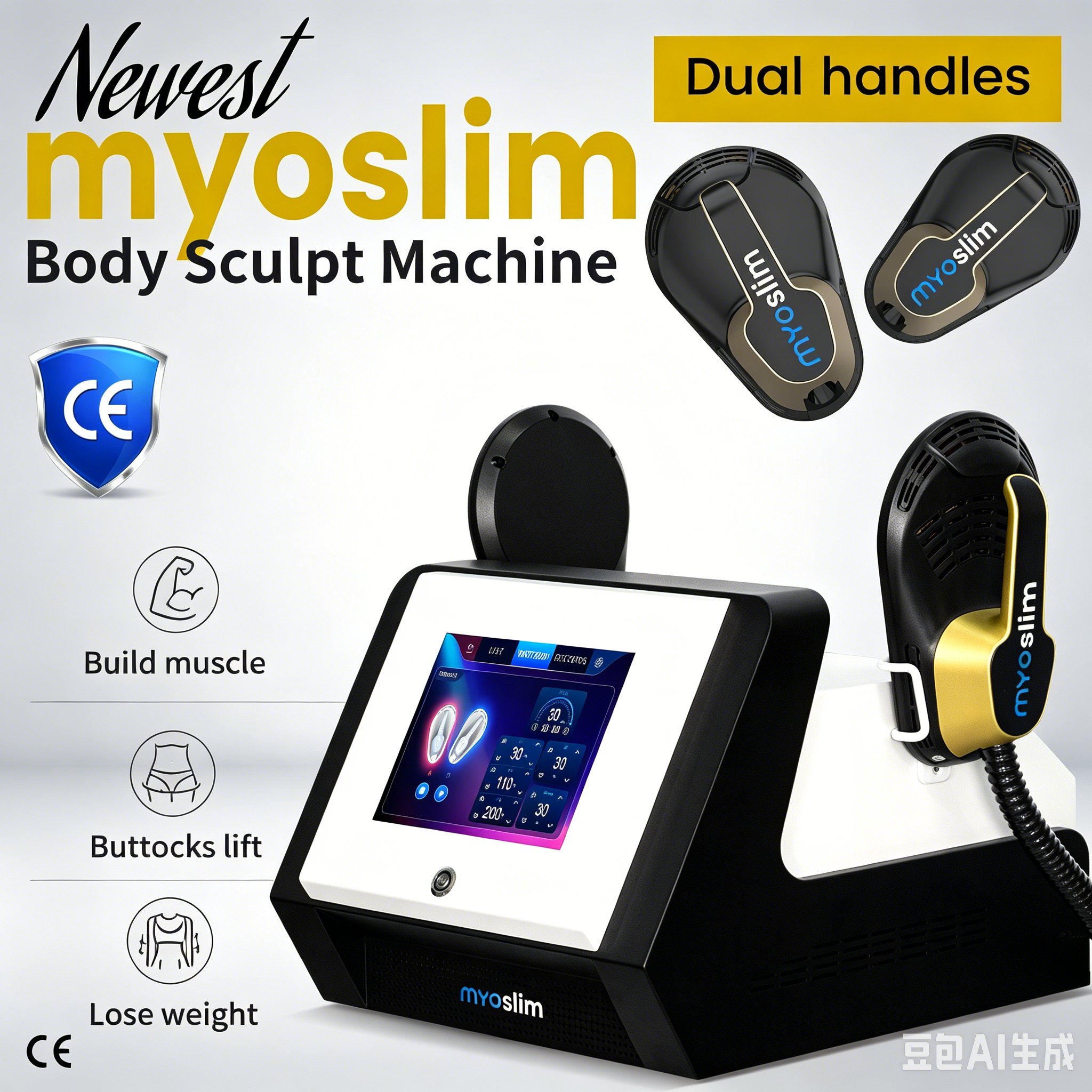 Professional MYOSLIM EMS Machine Body Sculpt 6500W 15 Tesla Muscle Activation Fat Burn Skin Lift Fitness Equipment-image-1110652105