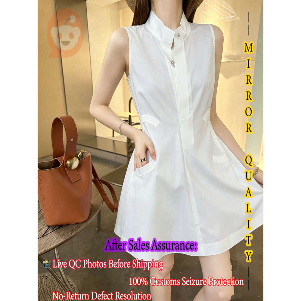 Channnnel Fashion Cardigan blanc pur CC T-shirt motif géométrique jupes de Tennis été automne femmes marque Style col montant robe à boutons Cami