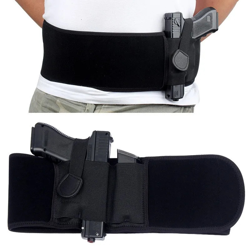 2026 New Outdoor Tactical Right Hand Concealed Carry outdoor Belly Band Gun Holster Universal Multi Function Waist Belt Hunting Accessory 260615 Fre