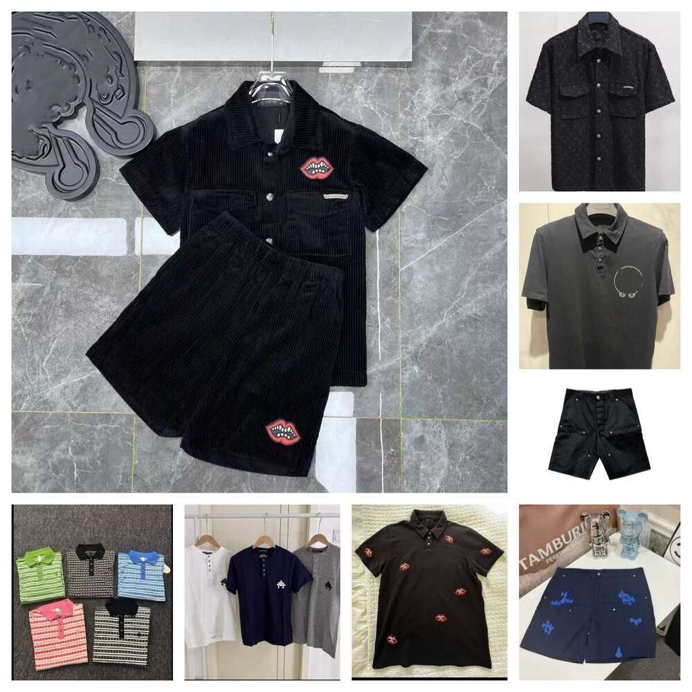 Chrome polo Shirts Popular Summer Home Men's High Industry Embroidered High quality Designer Fashionable Pant Loose Casual Comfortable Shorts c