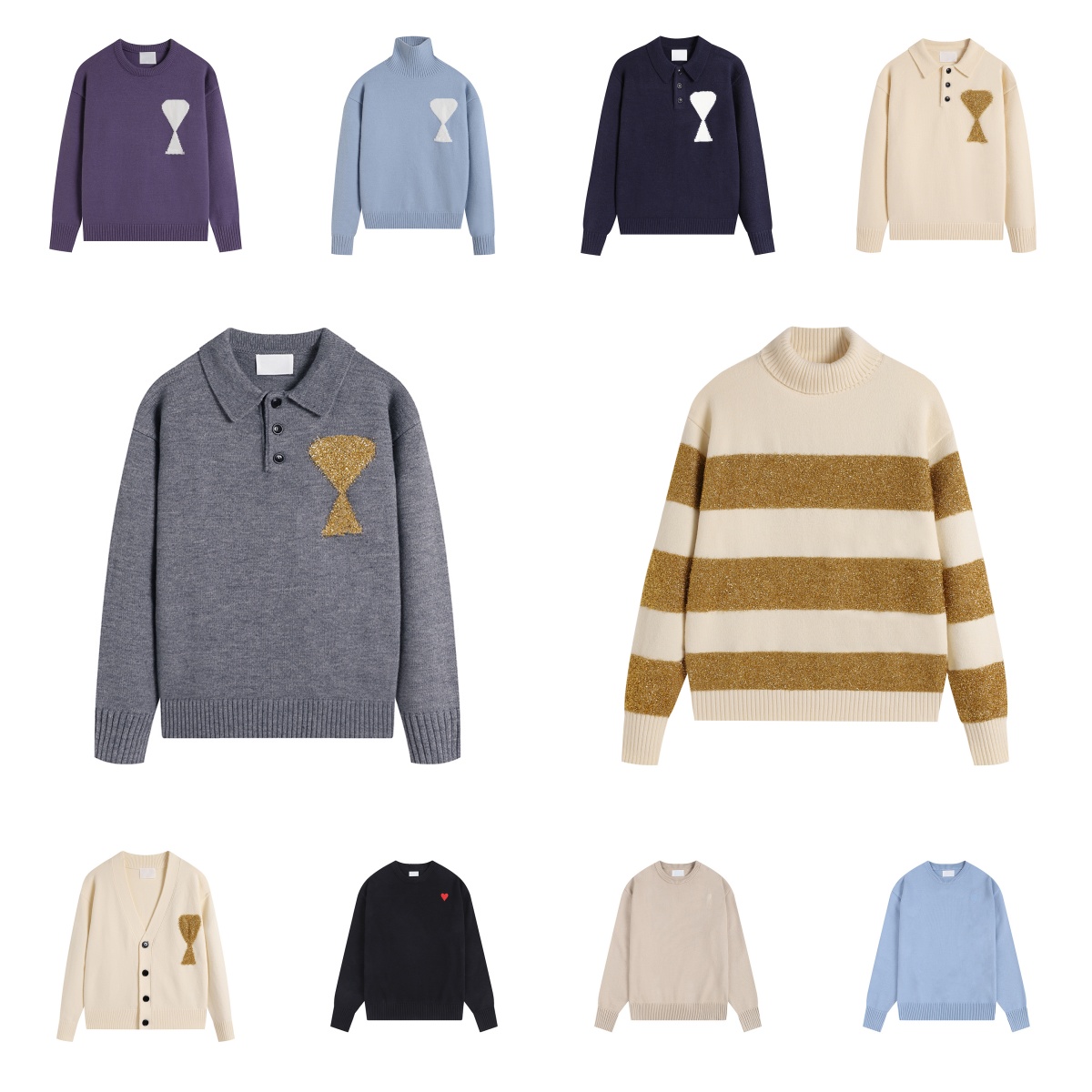 Designer men s sweaters casamiual and comfortable knitted series fashionable round neck pullover sweater cardigan multi style knitted designer men s
