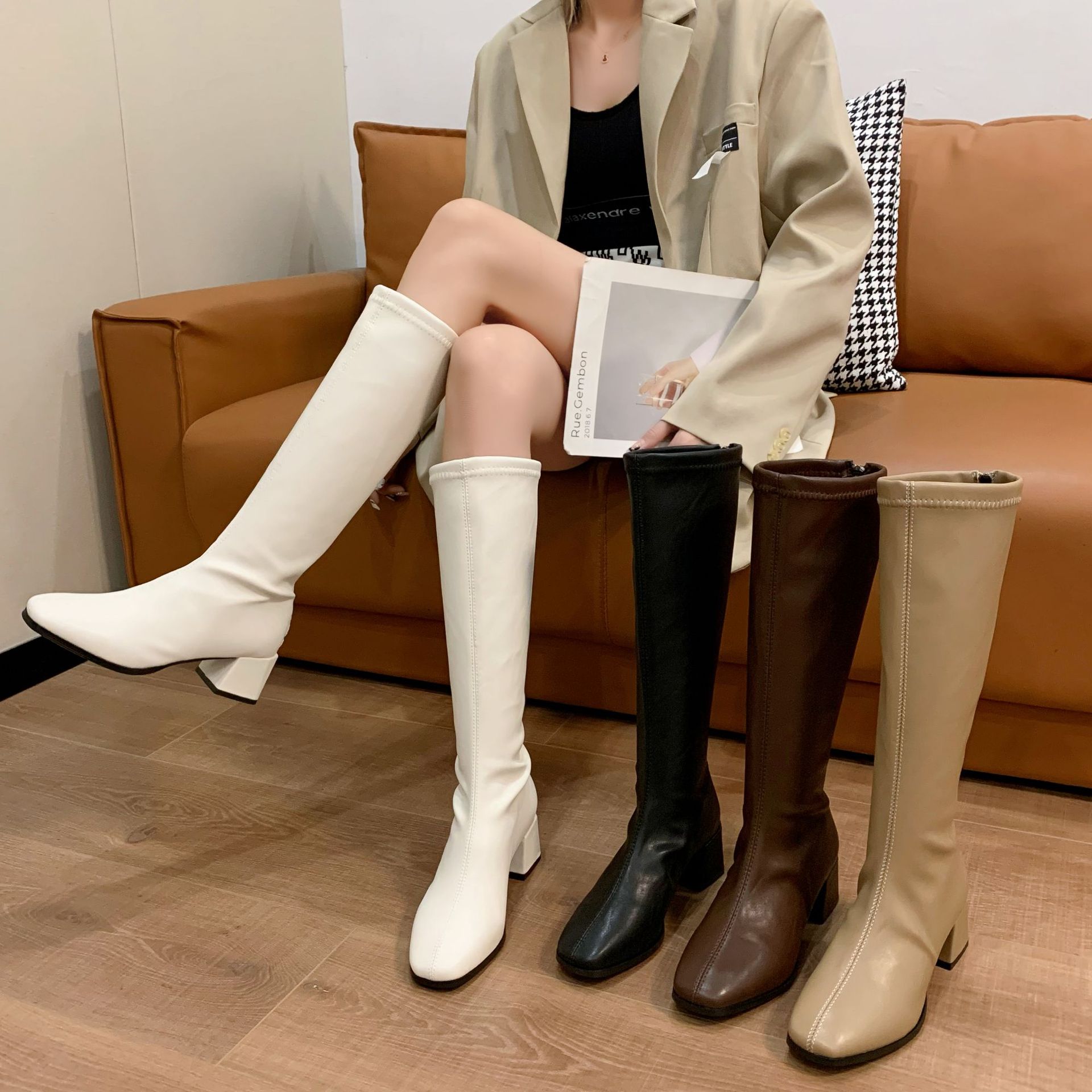 Luxury Designer Boots 2026 New Women's High Heel Riding Boots, British Style Fashion Slim Fit Long Boots, Elegant Tall Boots