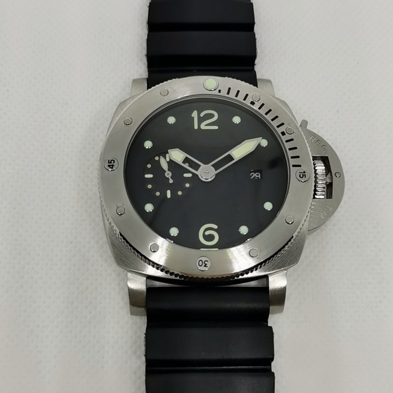 44mm Men Watch Automatic Watch Black Dial Rubber Strap Mens High Quality Pam Luminous Mens Sapphire glass Wristwatches Stainless steel Mens watches