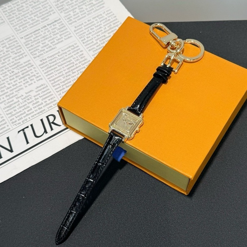 Luxury Designer Keychain for Women Men Premium Leather Bag Charm Key Ring Multifunctional Wallet Car Key Holder New Watch Shaped Charms Purse Pen-image-1110710355
