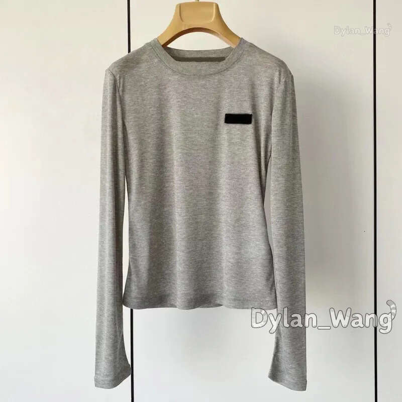 Miu Tank Top Tshirt Designer MM Clothes Women t shirts Long Sleeve Round Neck Letter Print Sexy Top Tee Female Casual Streetwear 756